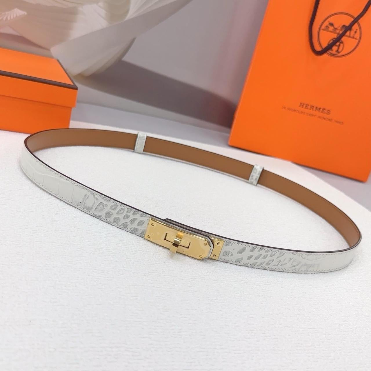 Hermes belt - crocodile - gold hardware