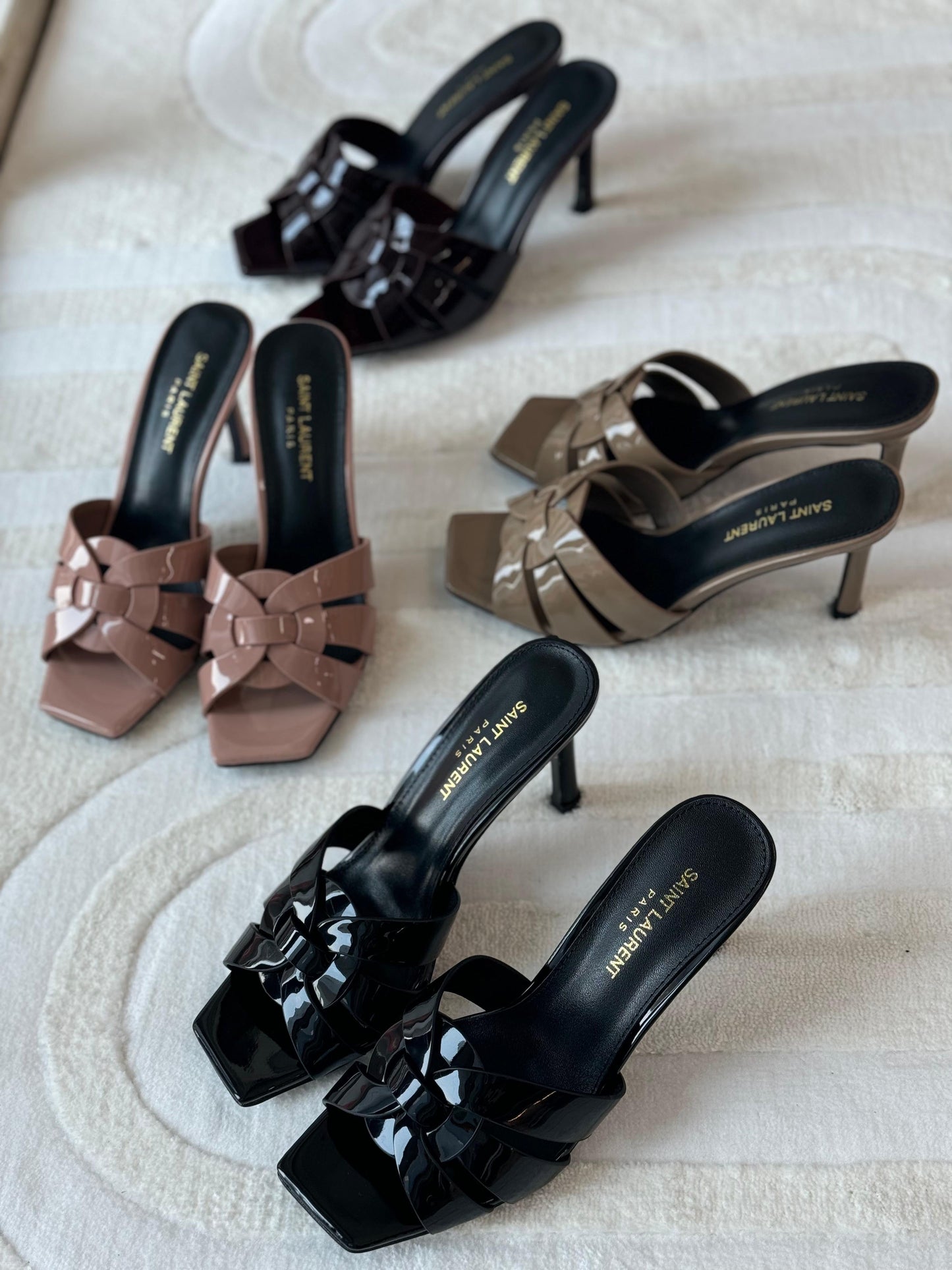Ysl sandals heels - shiny