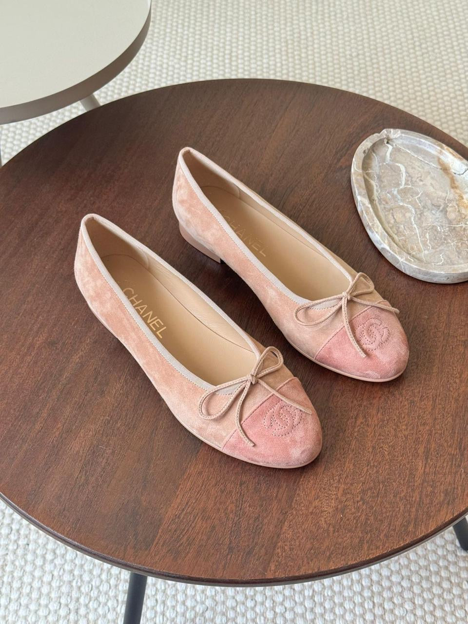 Chanel ballerina suede