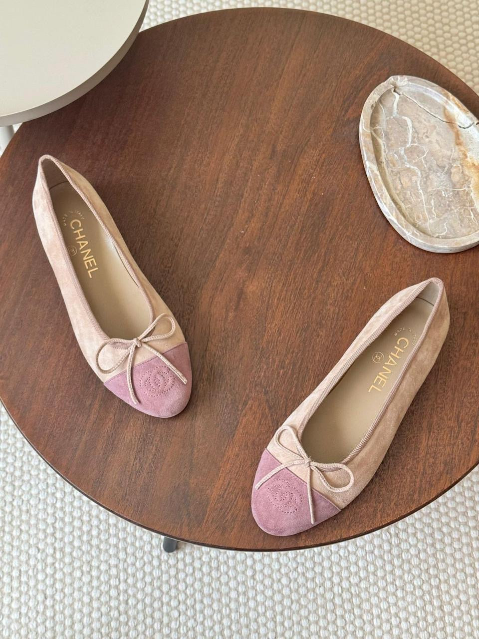 Chanel ballerina suede