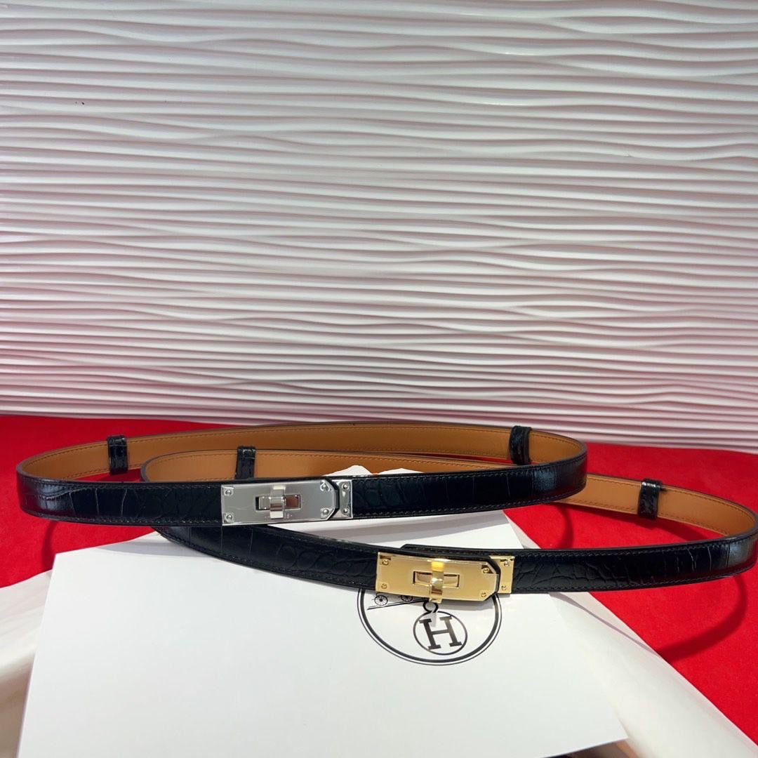 Hermes belt - crocodile - gold hardware