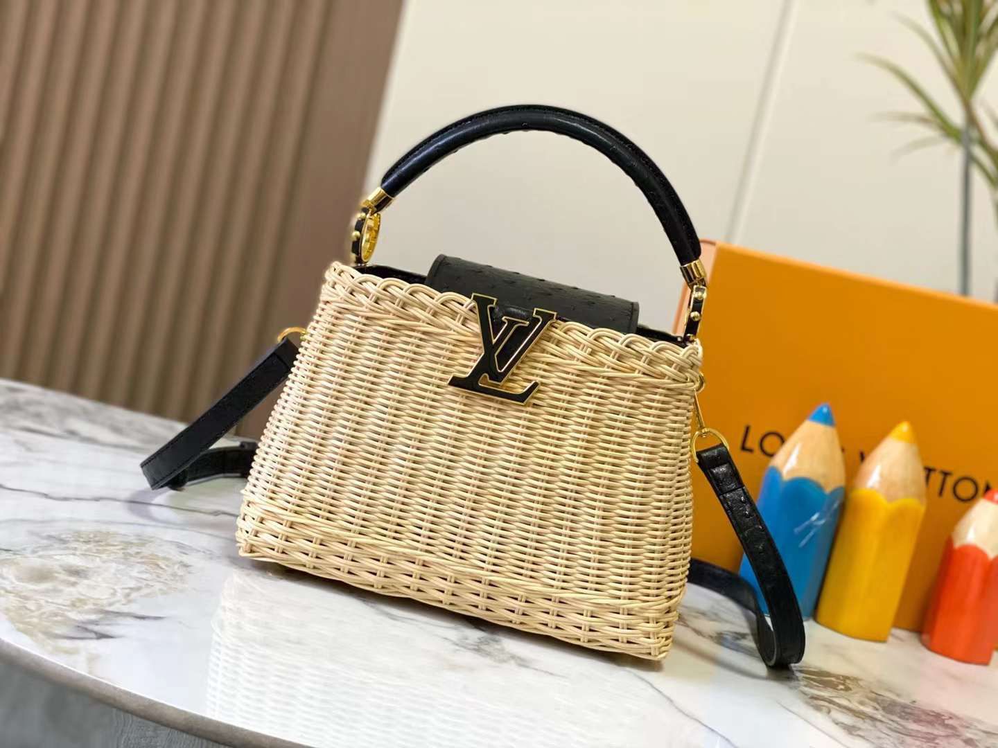 Lv bag straw bag