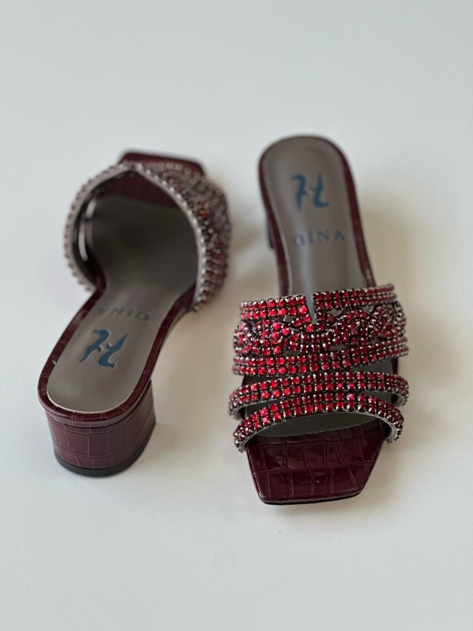 Gina sandals heels crocodile 4 cm