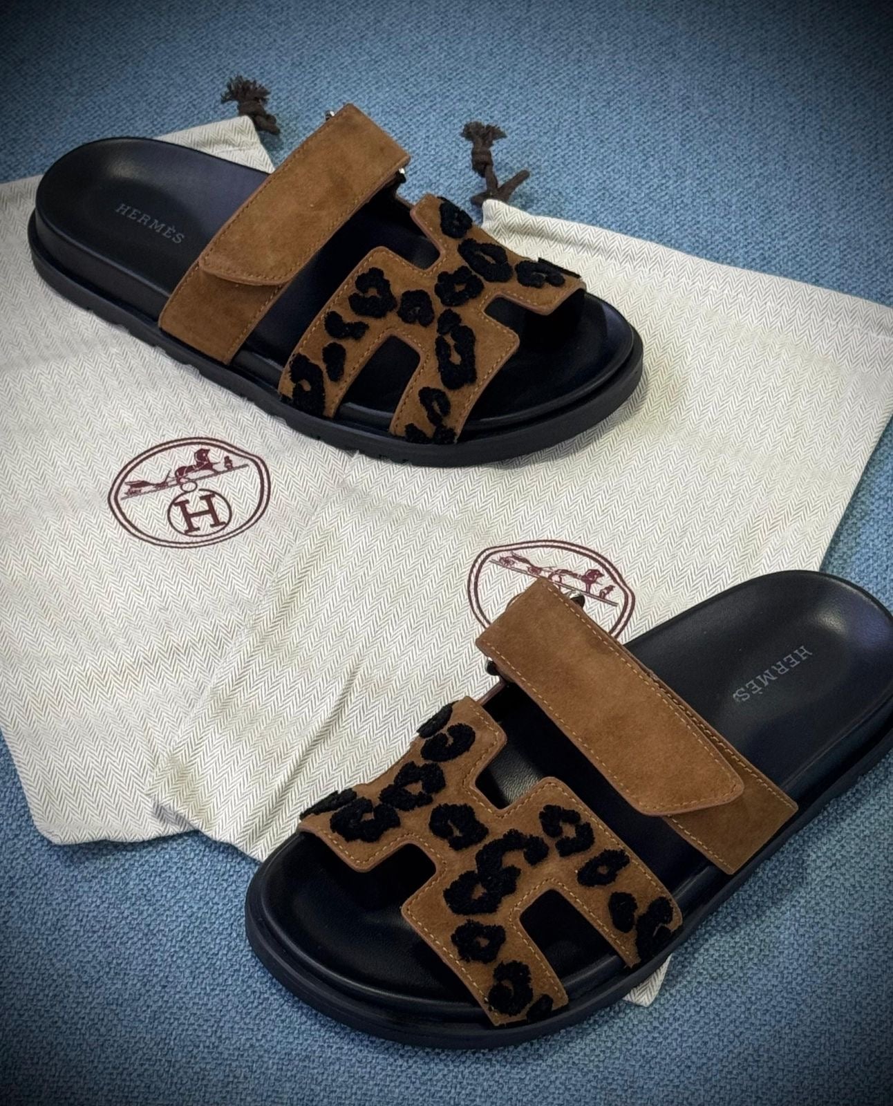 Hermes slippers chypre - leopard