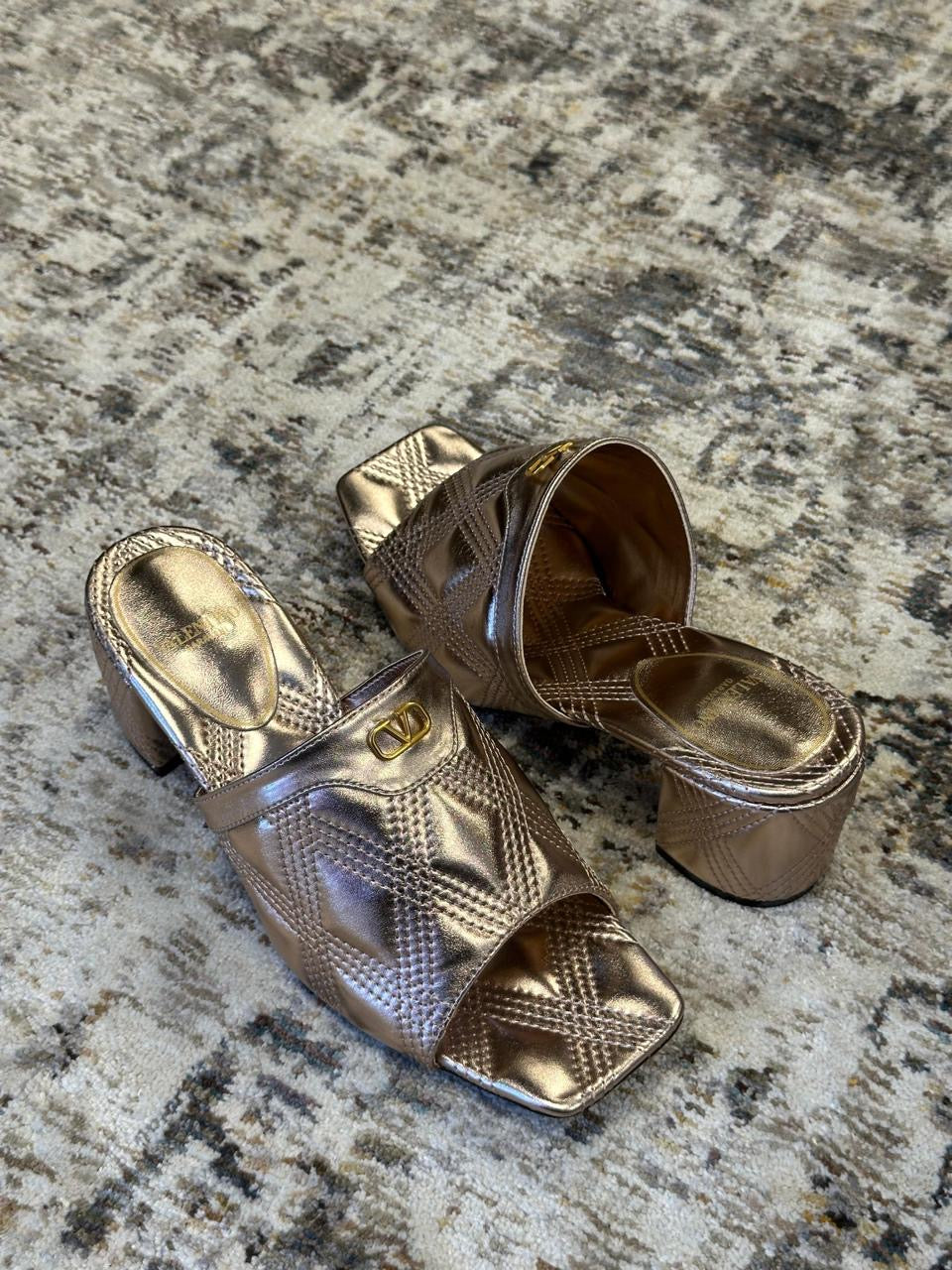 Valentino sandals heels gold