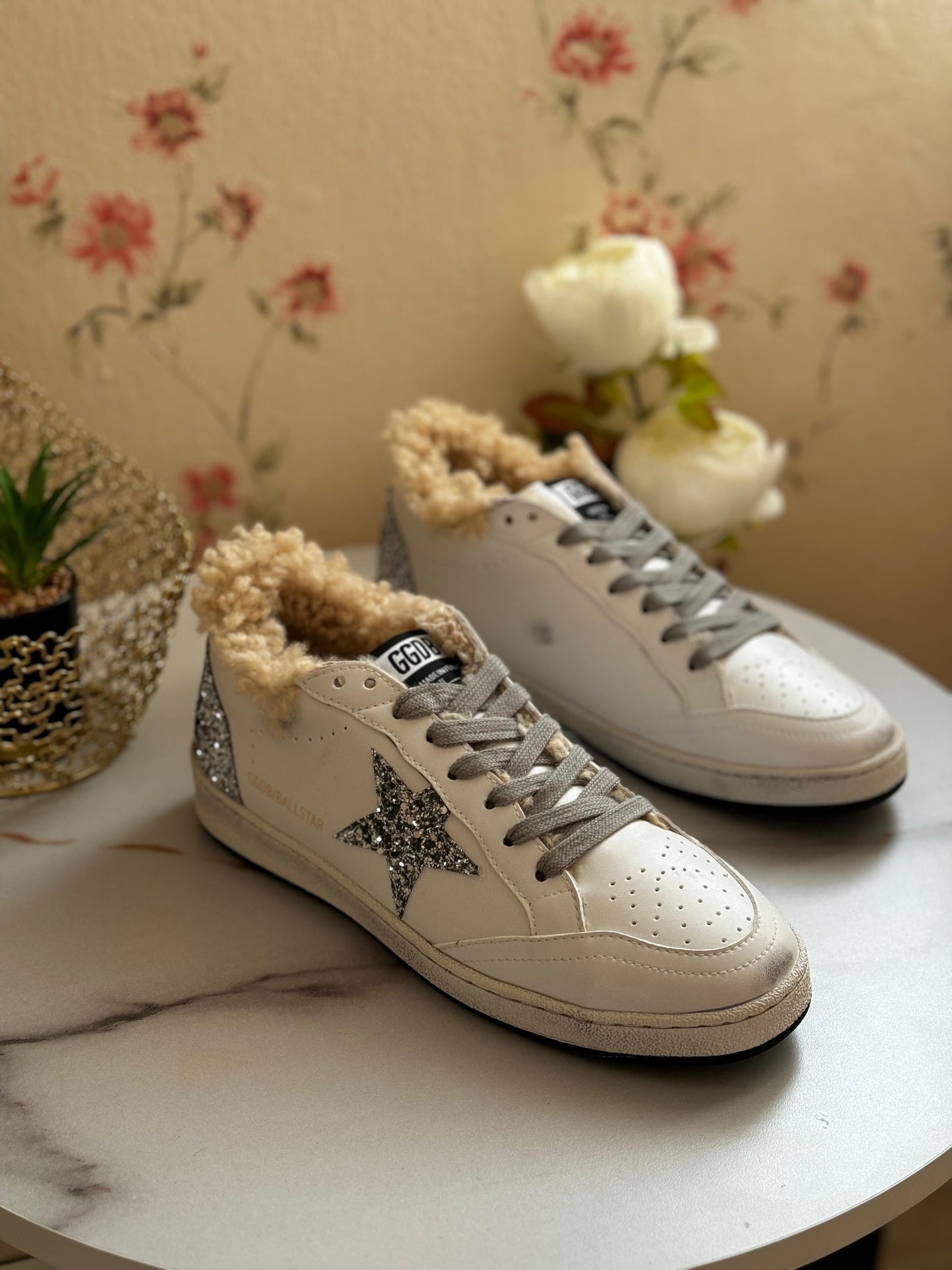 Golden goose sneakers with fur