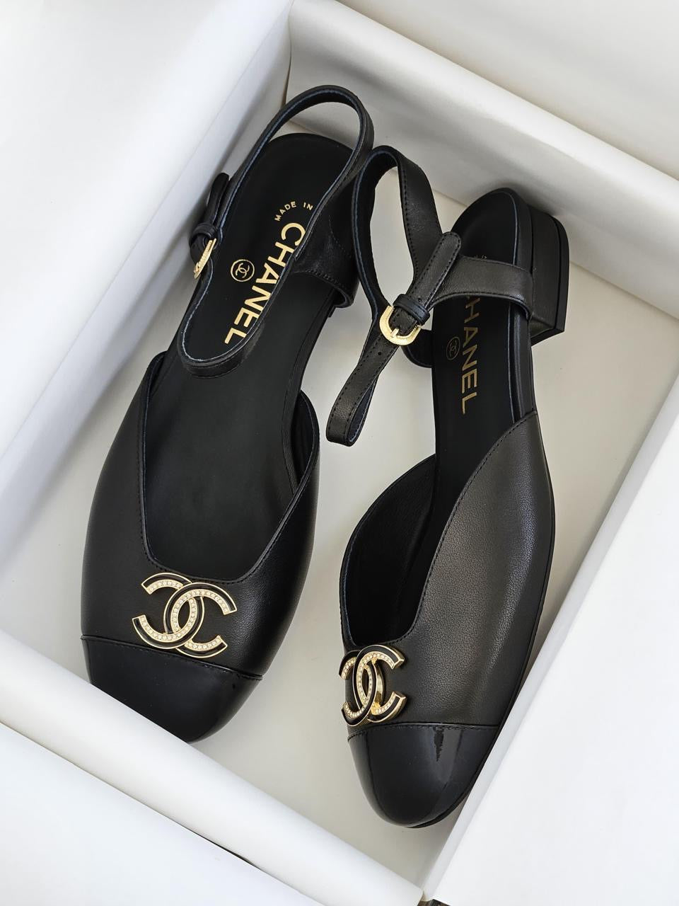 Chanel heels - low heel flat