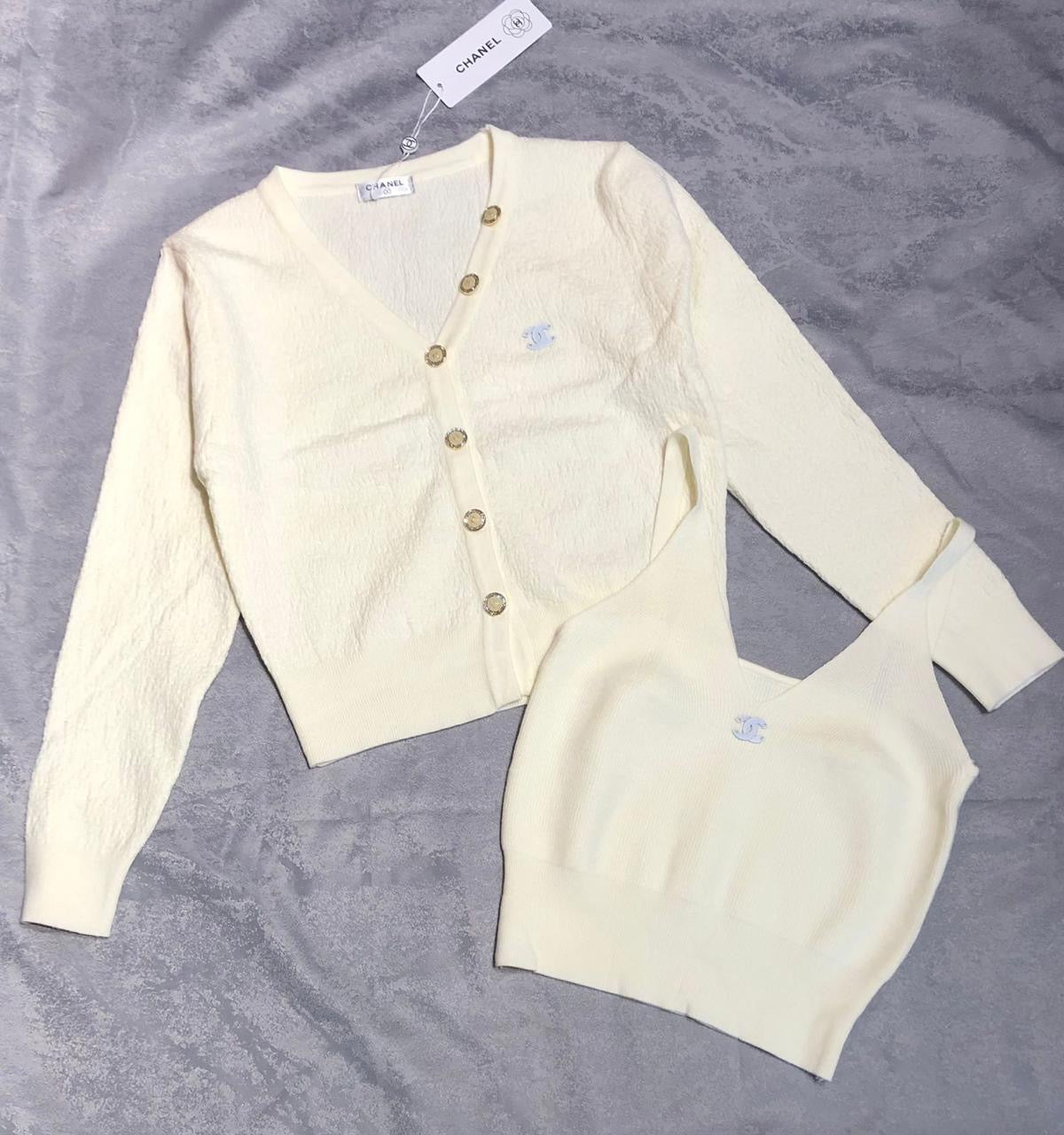 Chanel cardigan and top