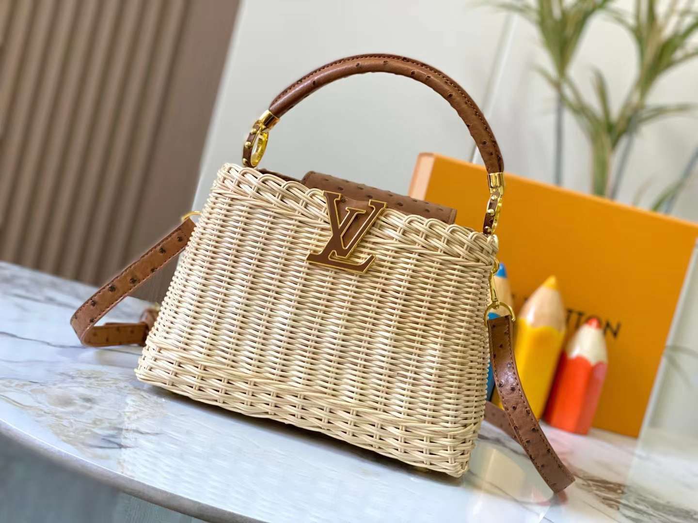 Lv bag straw bag