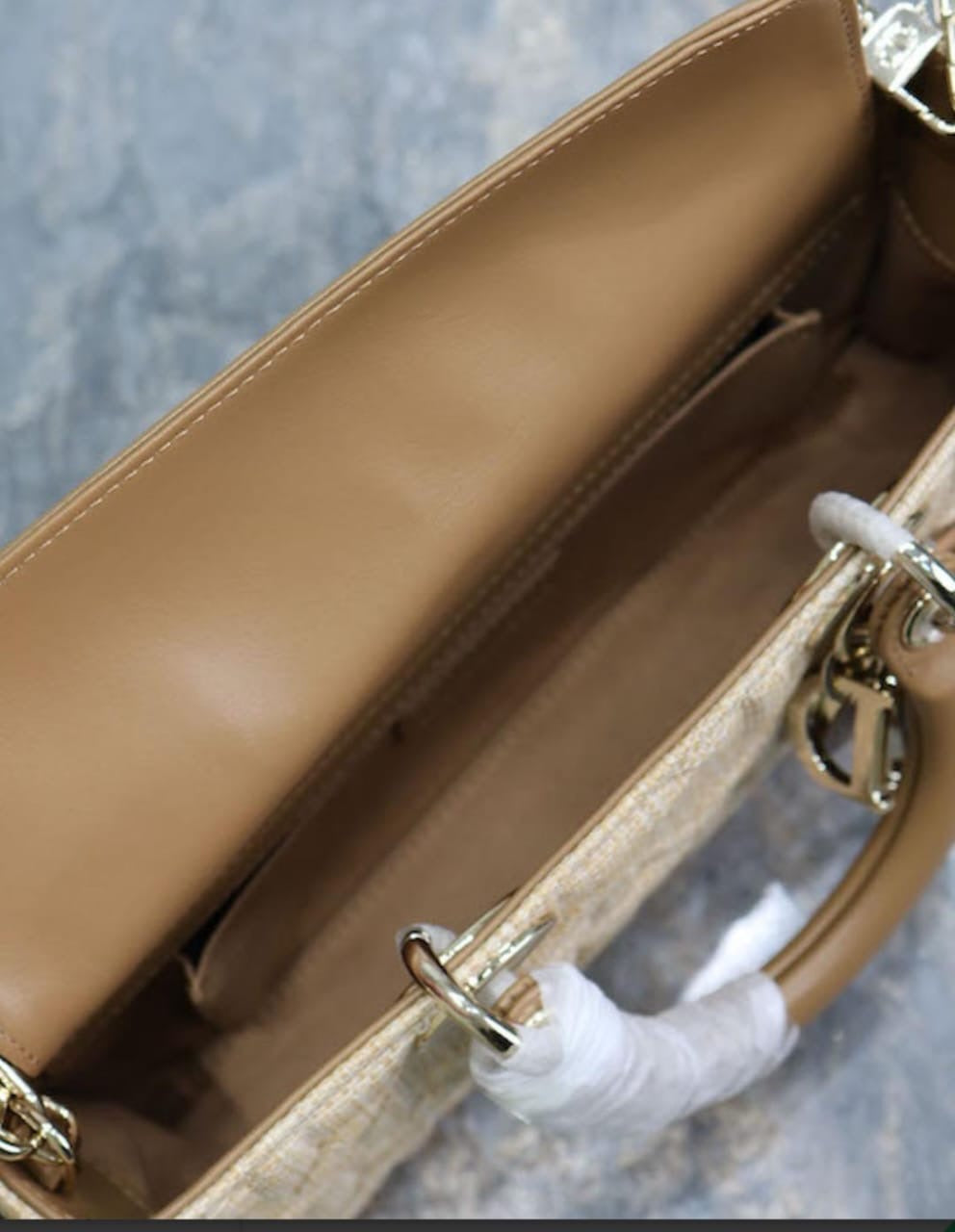 Lady dior bag - d joy 26 cm beige