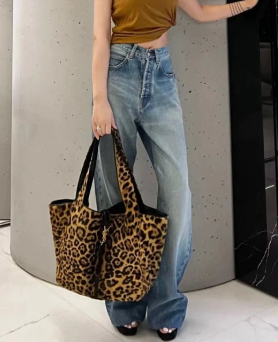 Ysl bag tote - leopard