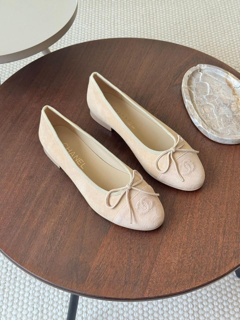 Chanel ballerina suede