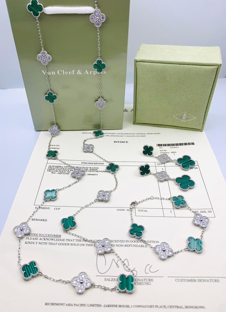 Van cleef jewelry set - long necklace 20 flowers