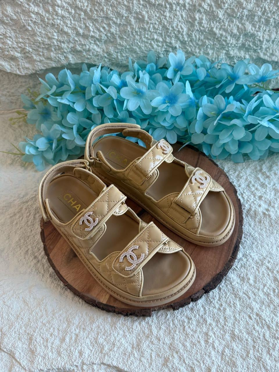 Chanel slippers & chanel sandals.