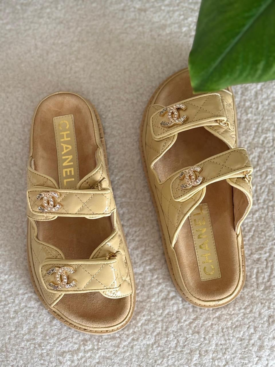 Chanel slippers glossy