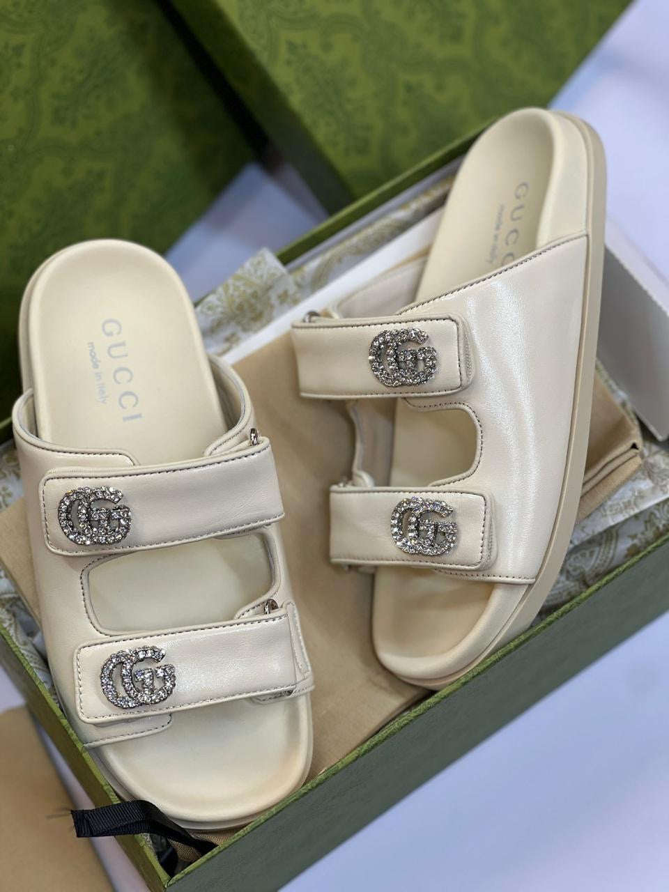Gucci sandals.