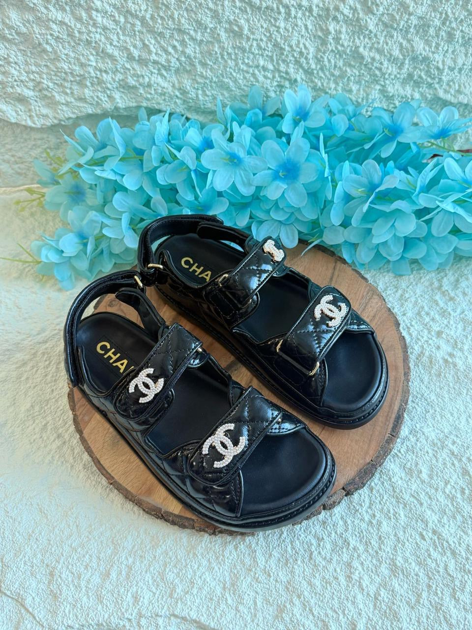 Chanel slippers & chanel sandals.