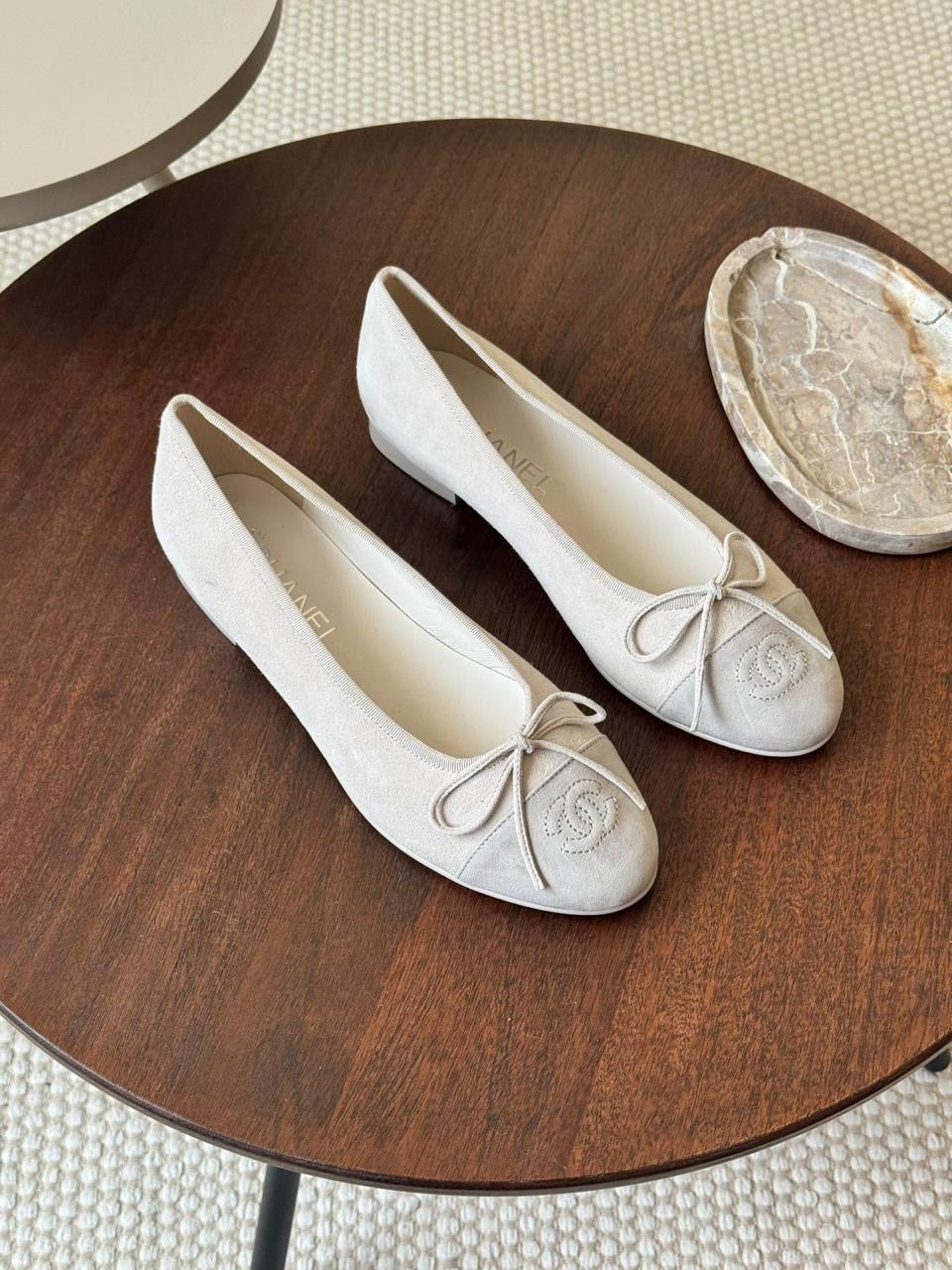 Chanel ballerina suede