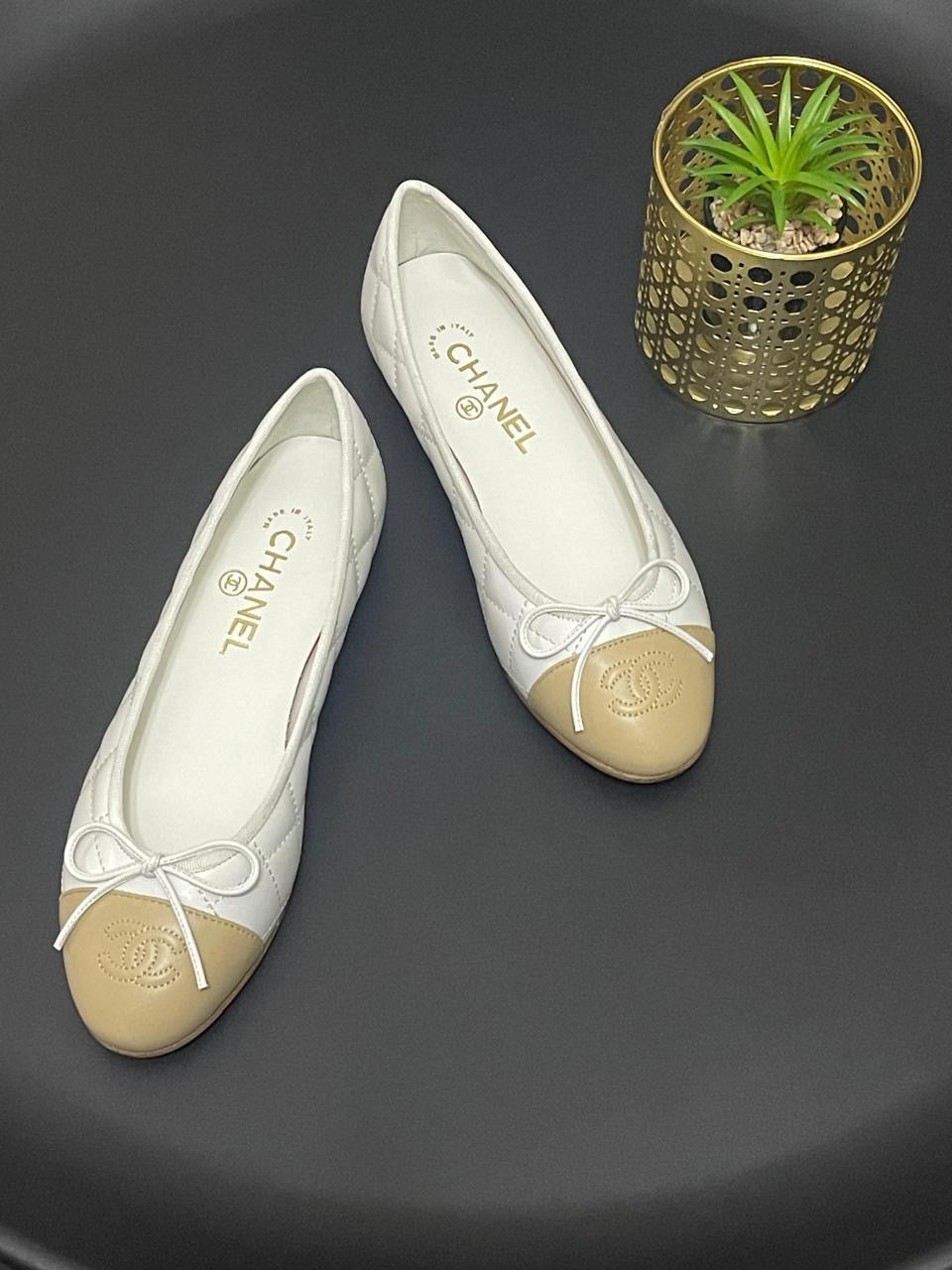 Chanel ballerina white