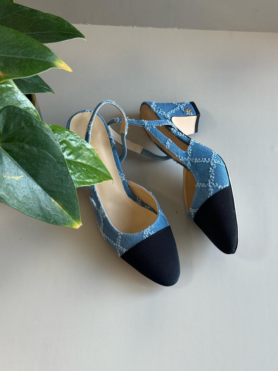 Chanel heels denim