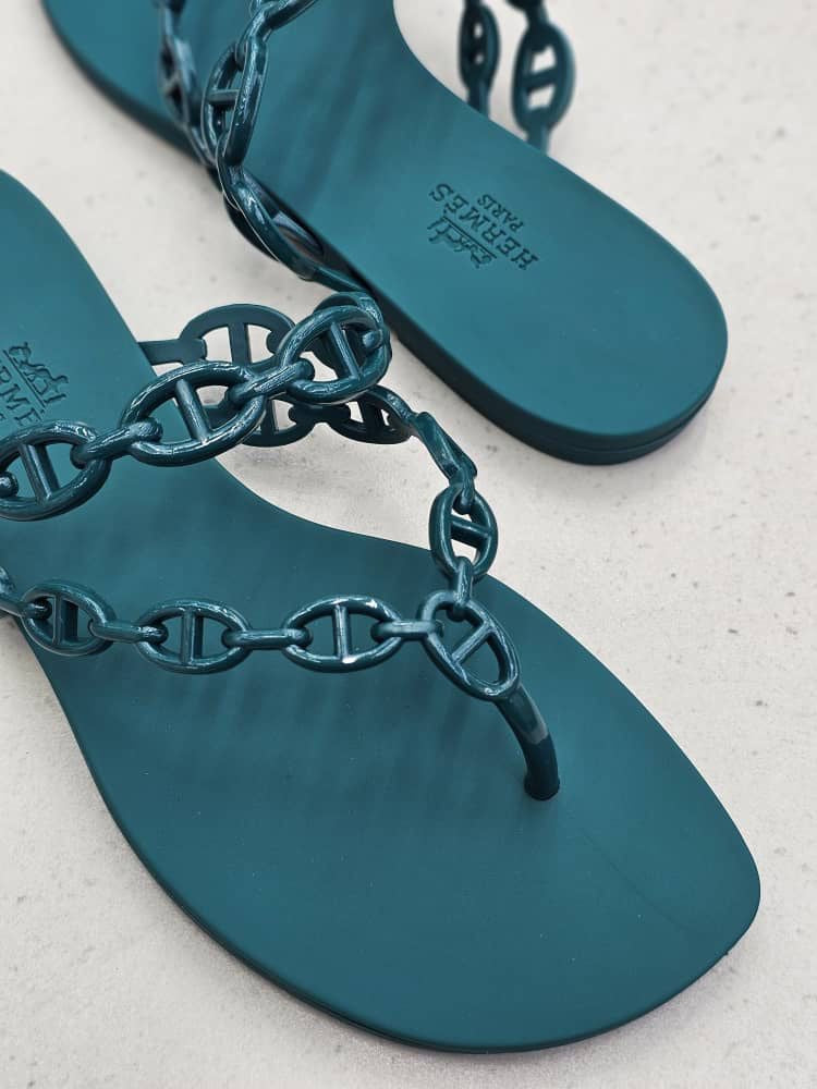 Hermes slippers - green