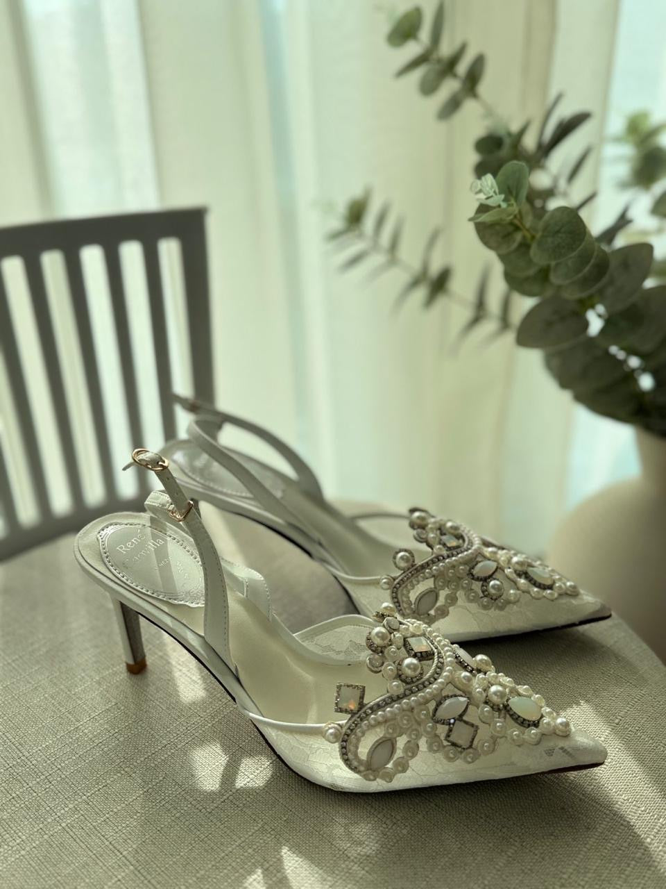 Rene caovilla heels & rene caovilla sandals heels white