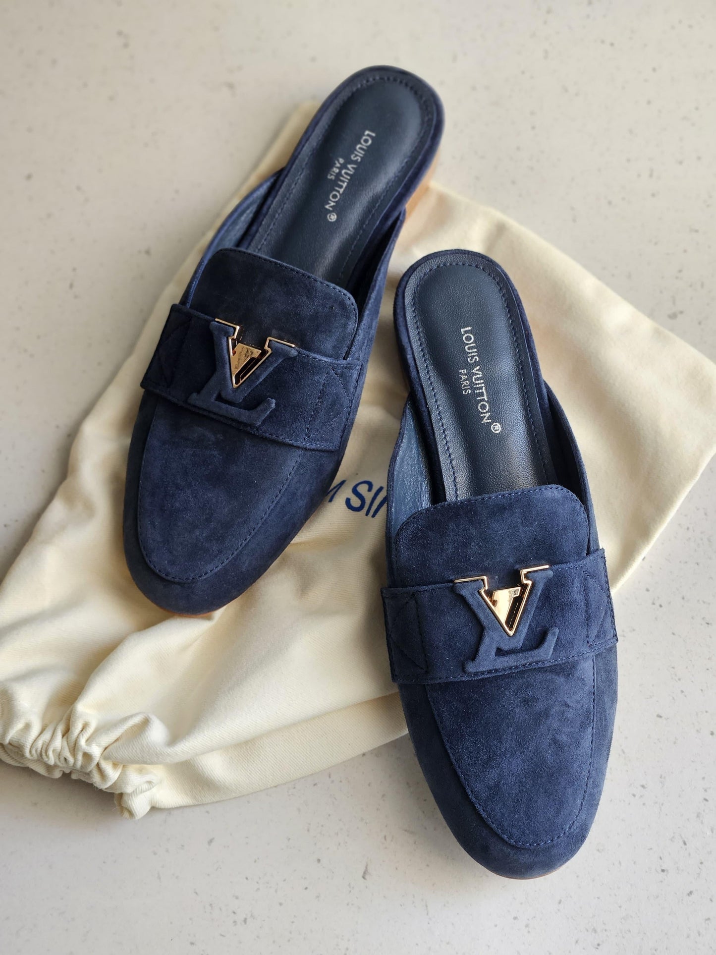 Lv mules - suede navy blue