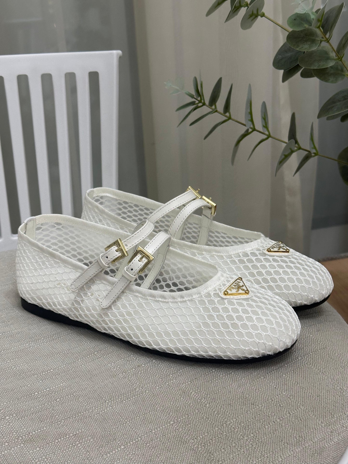 Prada ballerina white