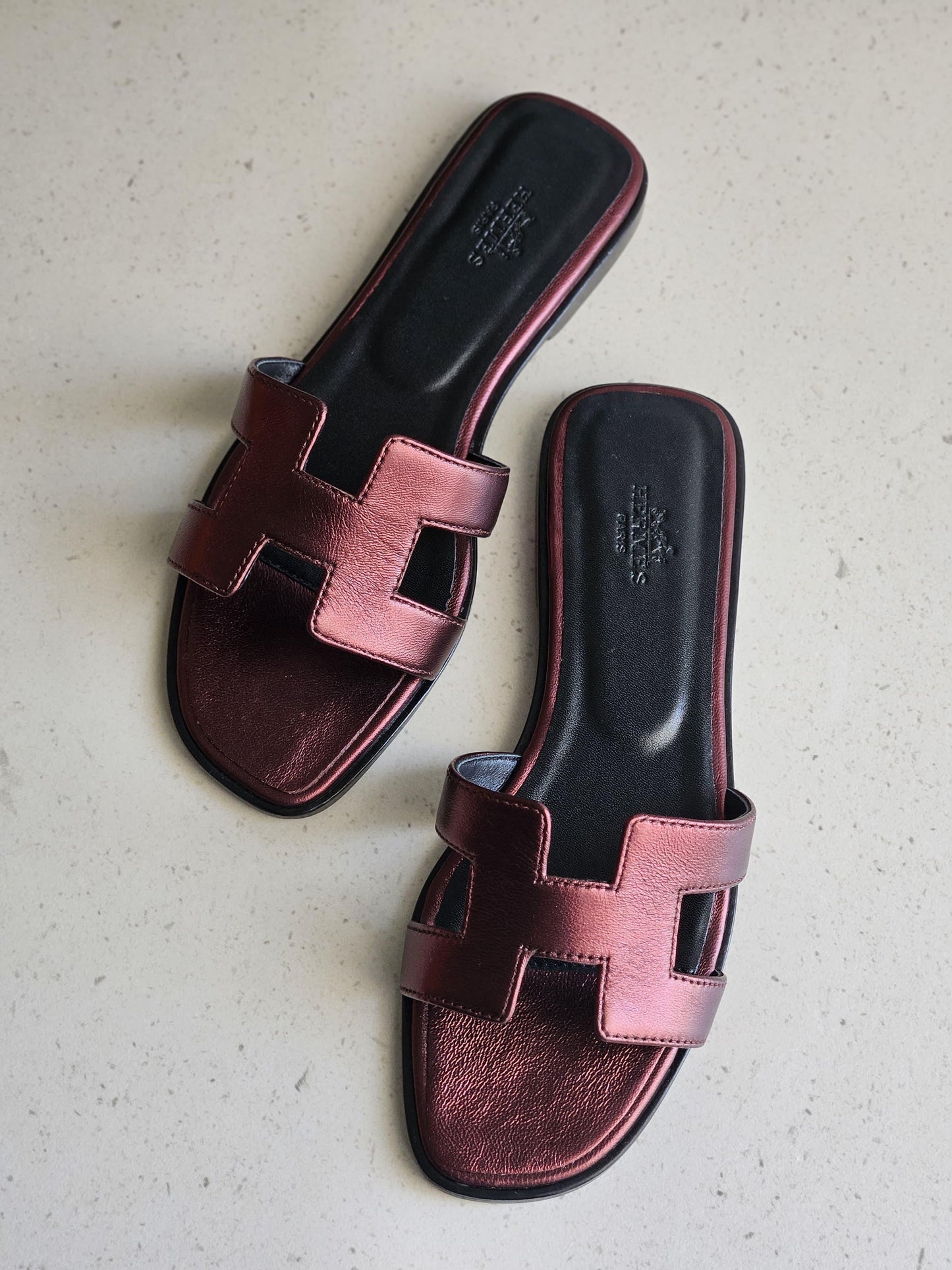Hermes slippers - red