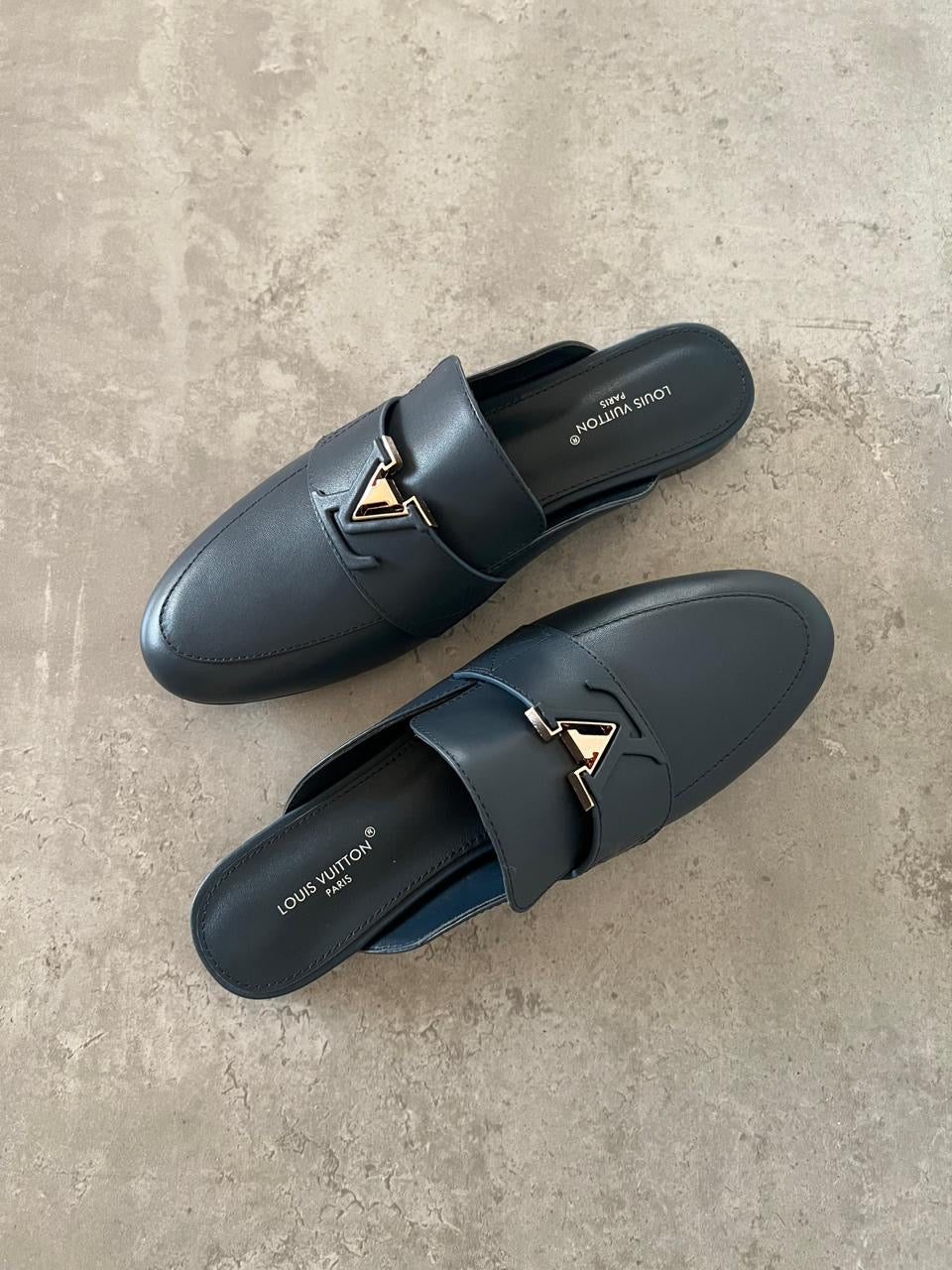 Lv mules navy blue