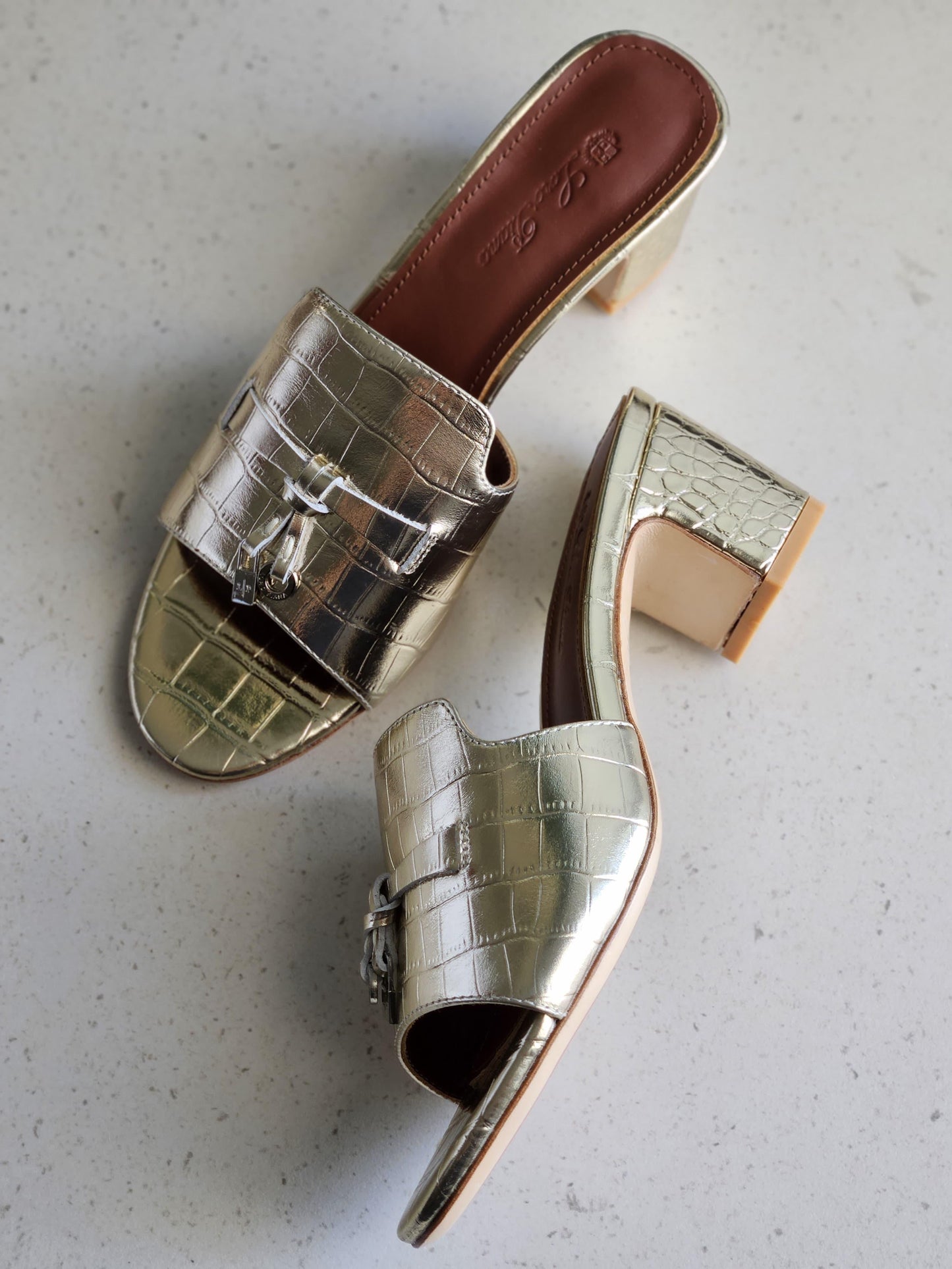 Loro piana sandals heels - gold