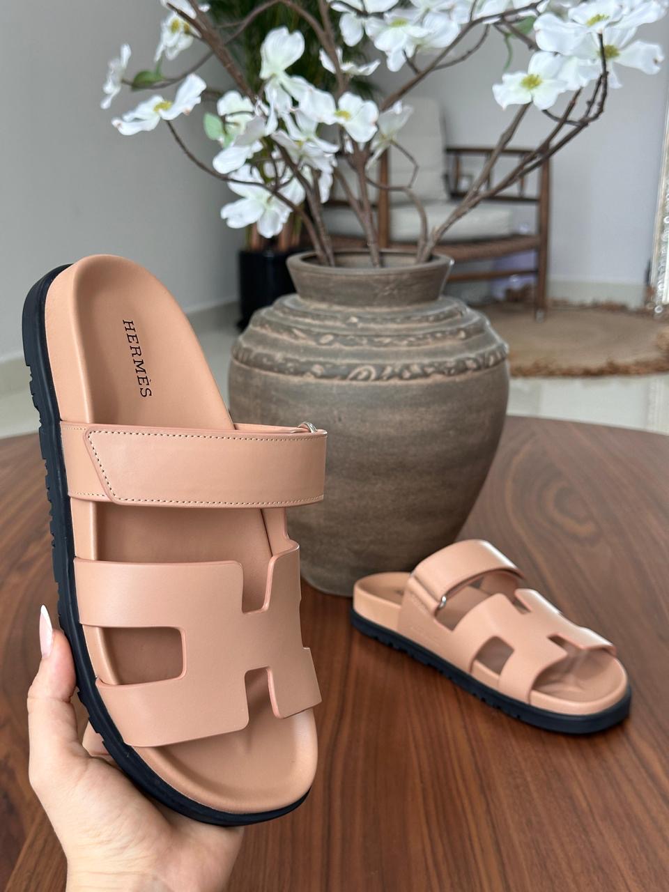 Hermes slippers chypre - soft leather