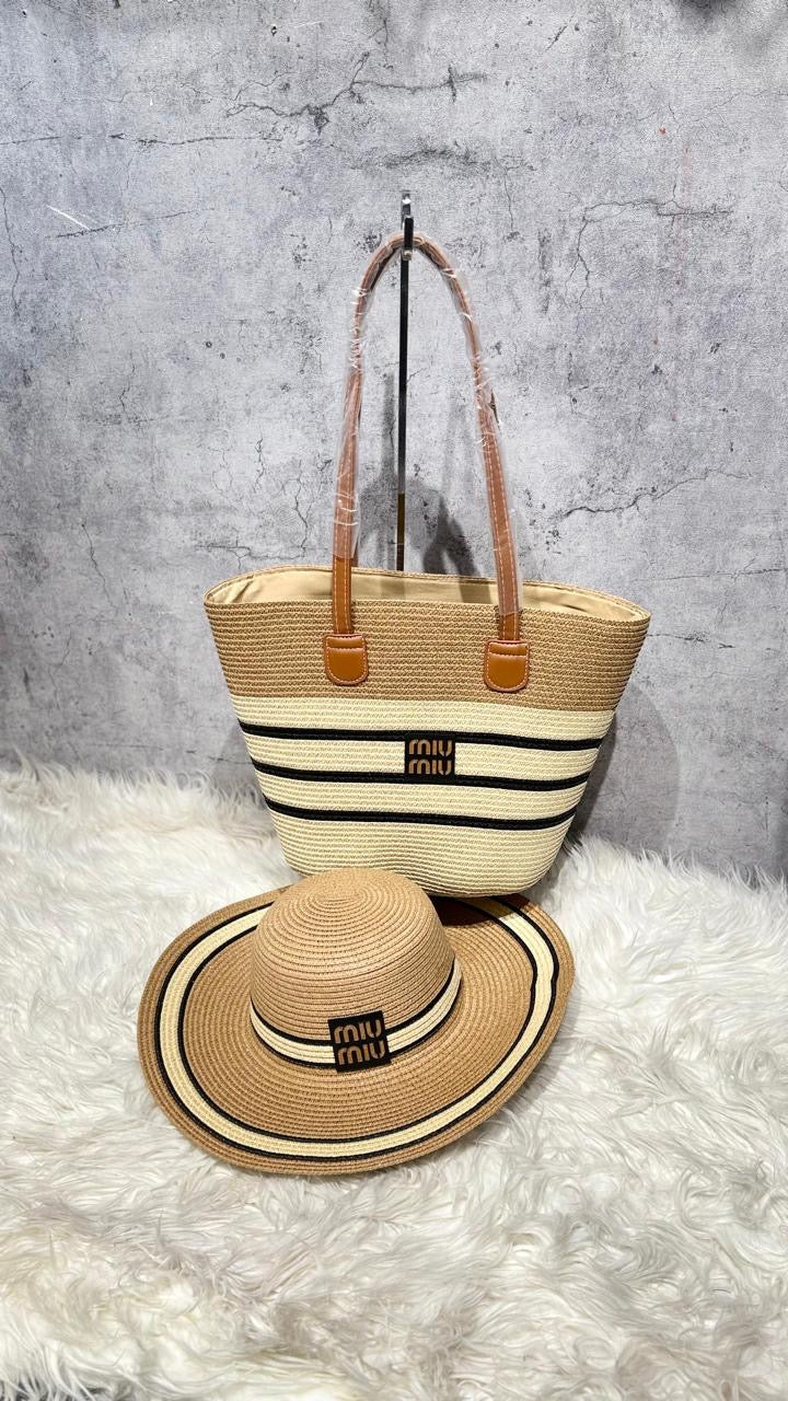 Miu miu bag & miu miu beach hat (set)