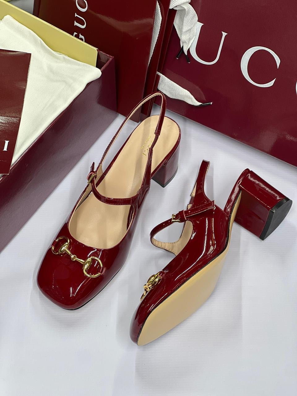 Gucci heels maroon