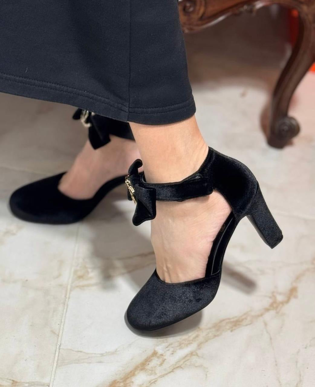 Chanel heels suede