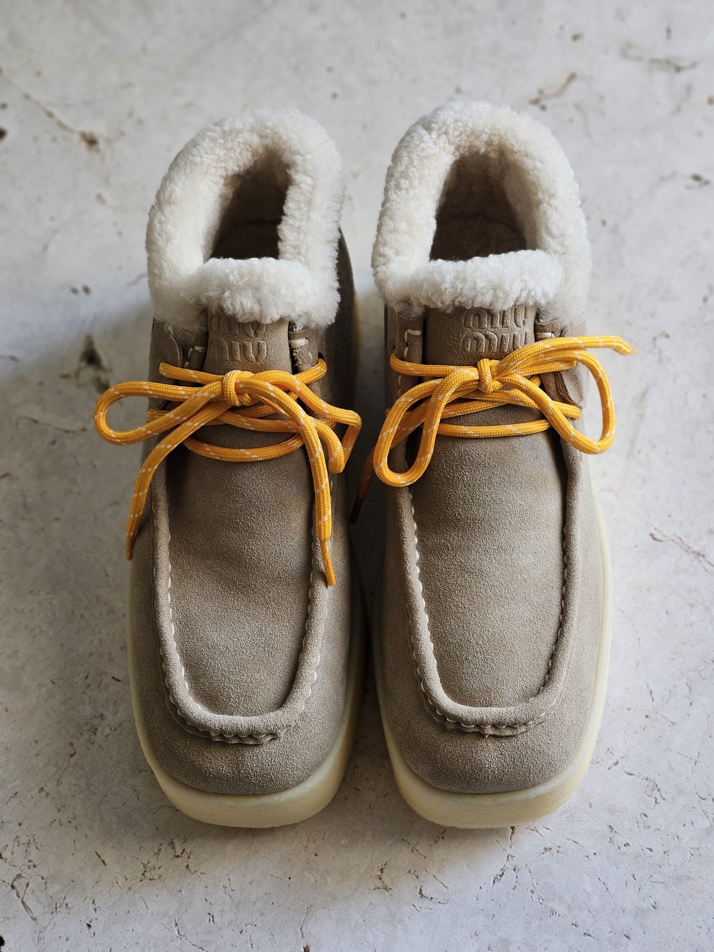 Miu miu boots - loafers with fur