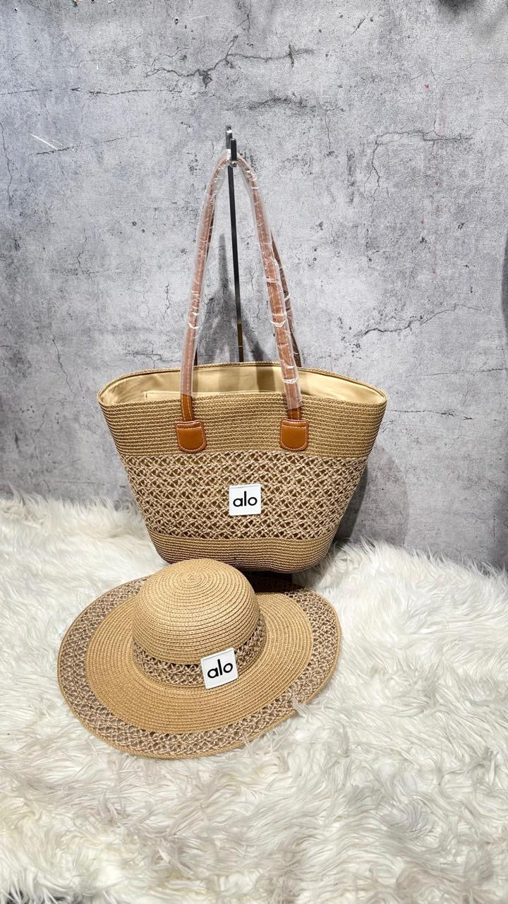 Alo bag tote beach & alo hat beach (set)