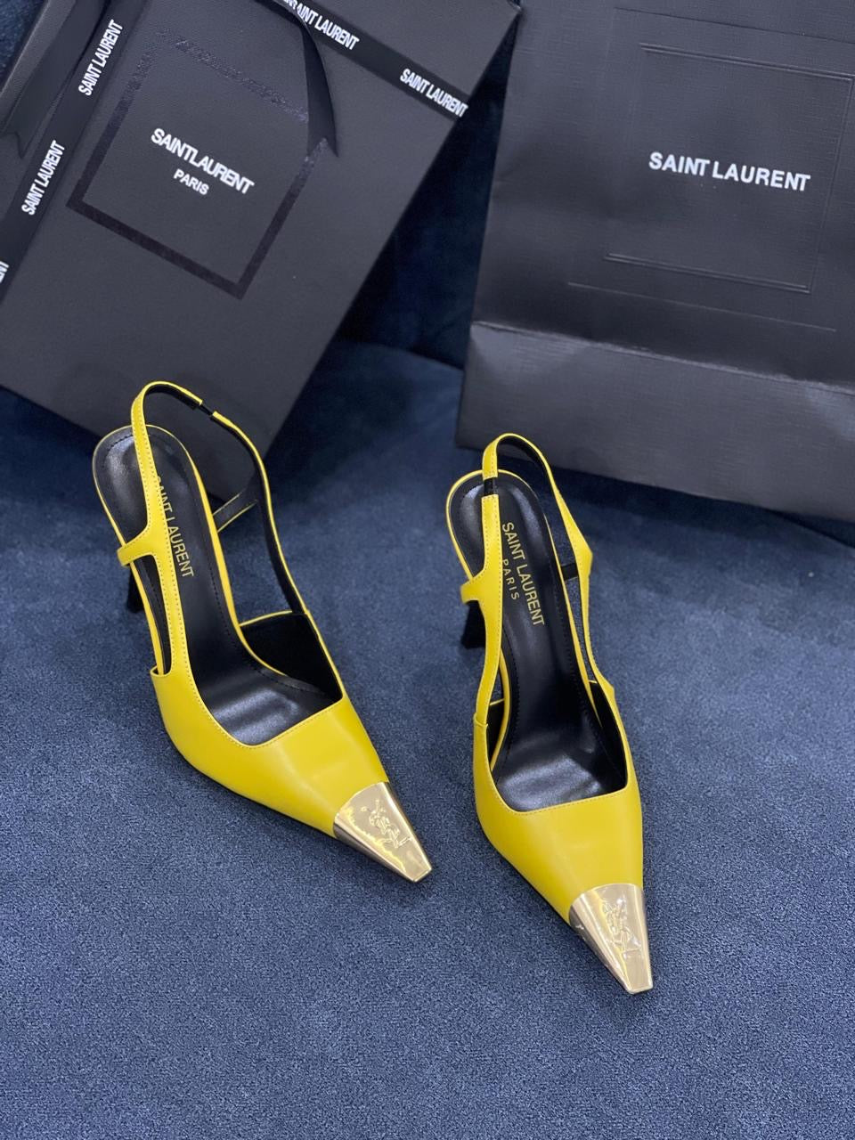 Ysl heels yellow
