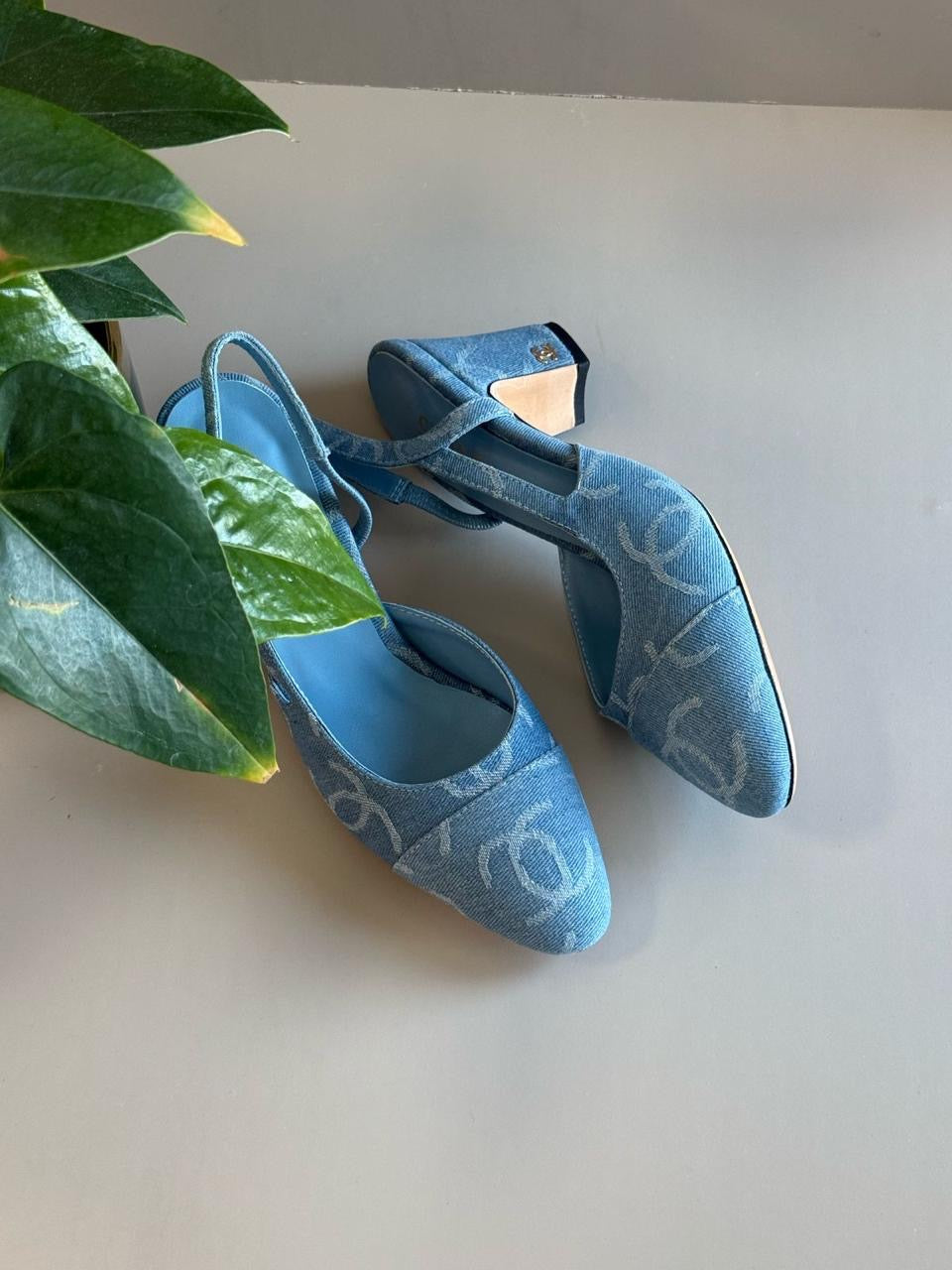 Chanel heels denim