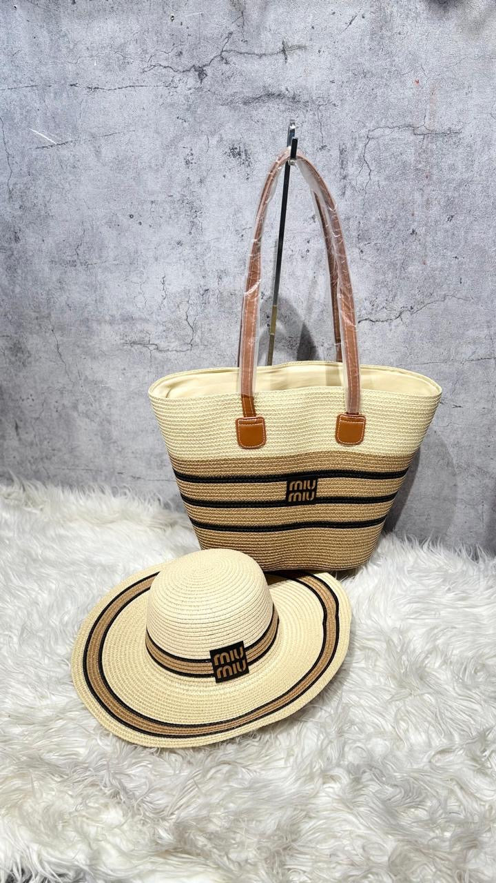 Miu miu bag & miu miu beach hat (set)