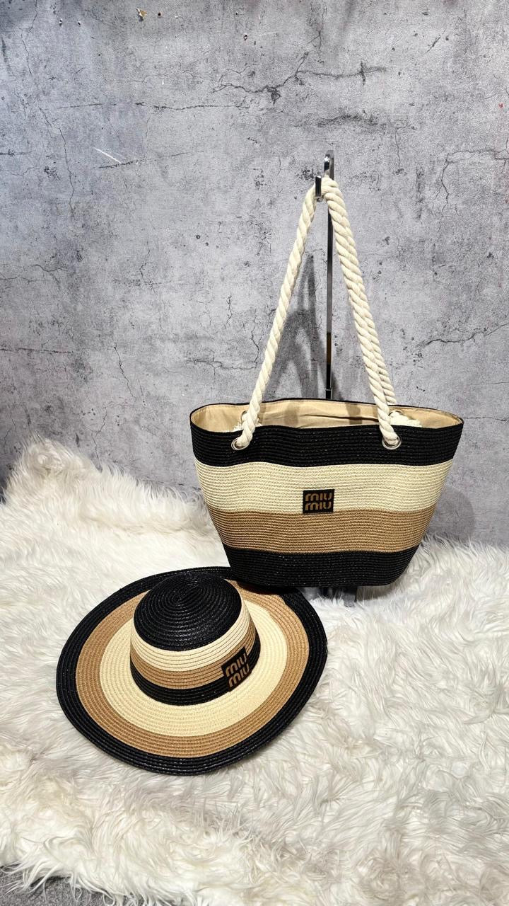 Miu miu bag & miu miu beach hat (set)