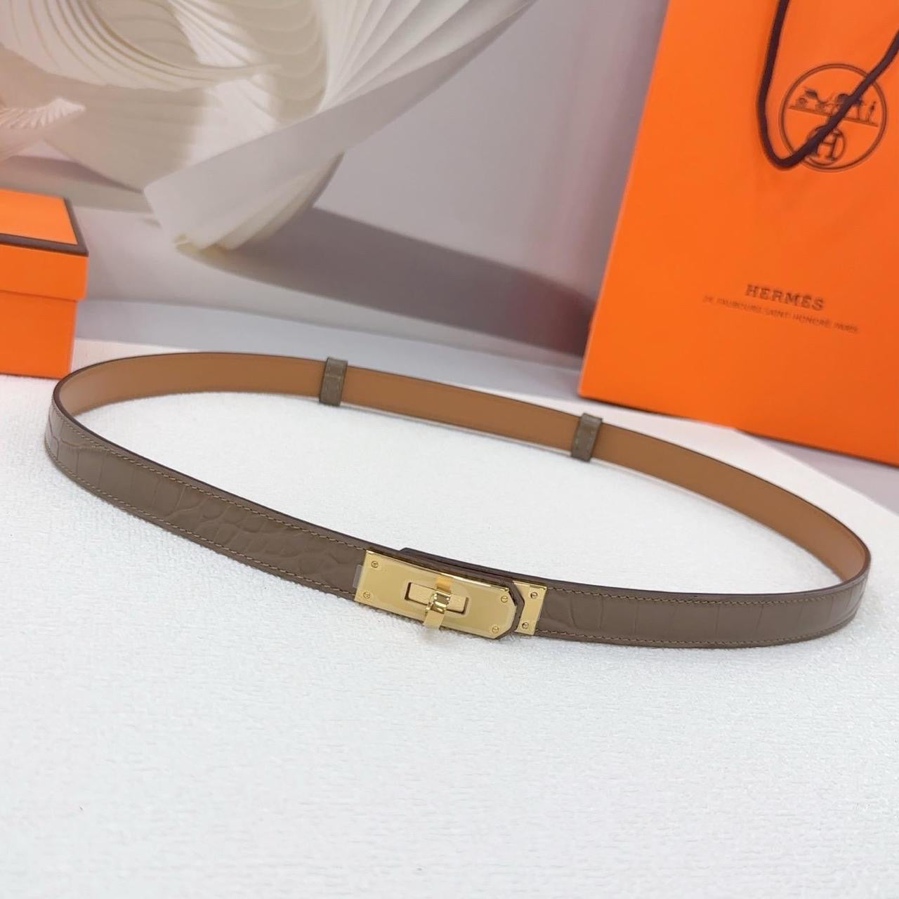 Hermes belt - crocodile - gold hardware