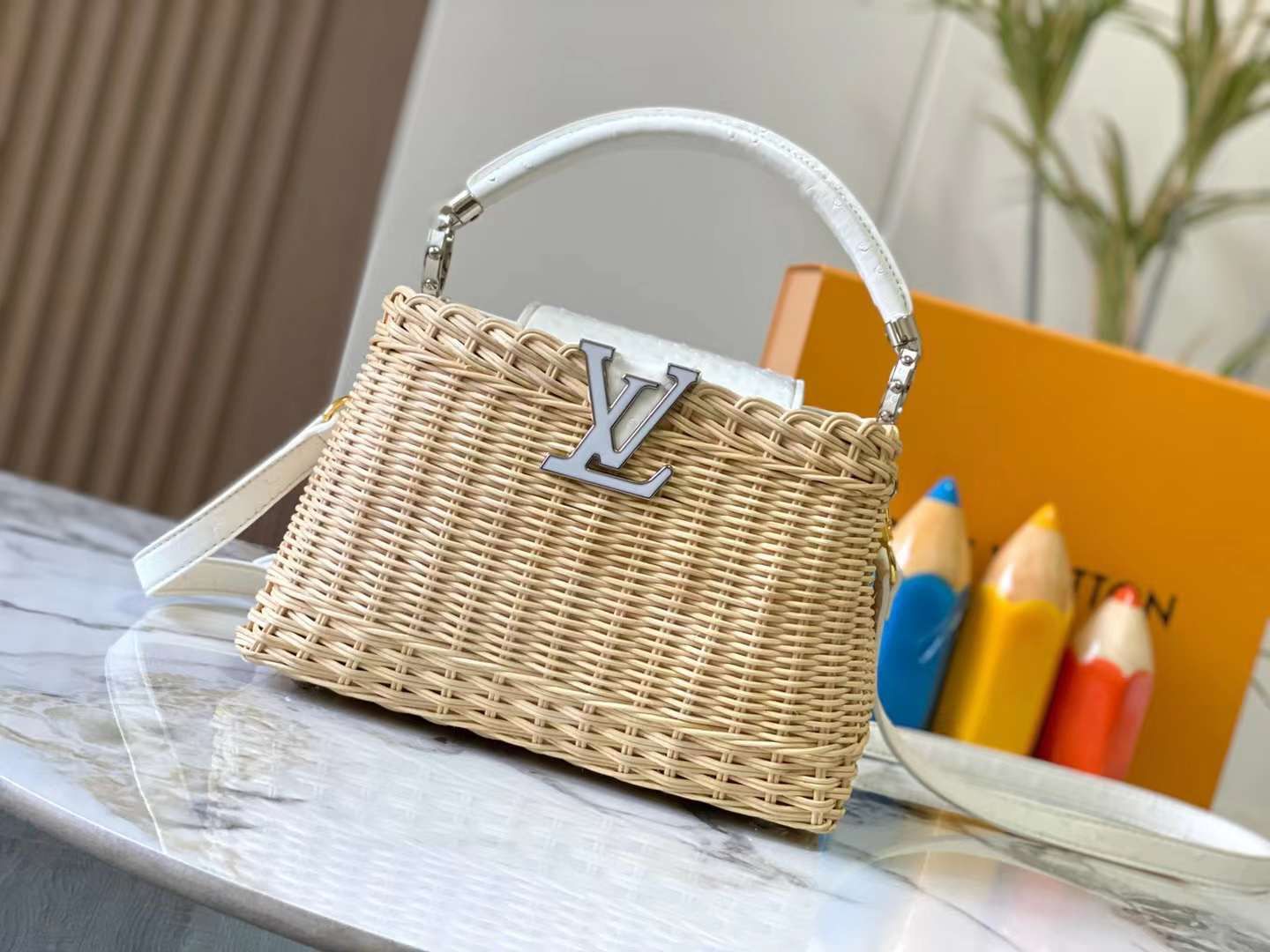 Lv bag straw bag