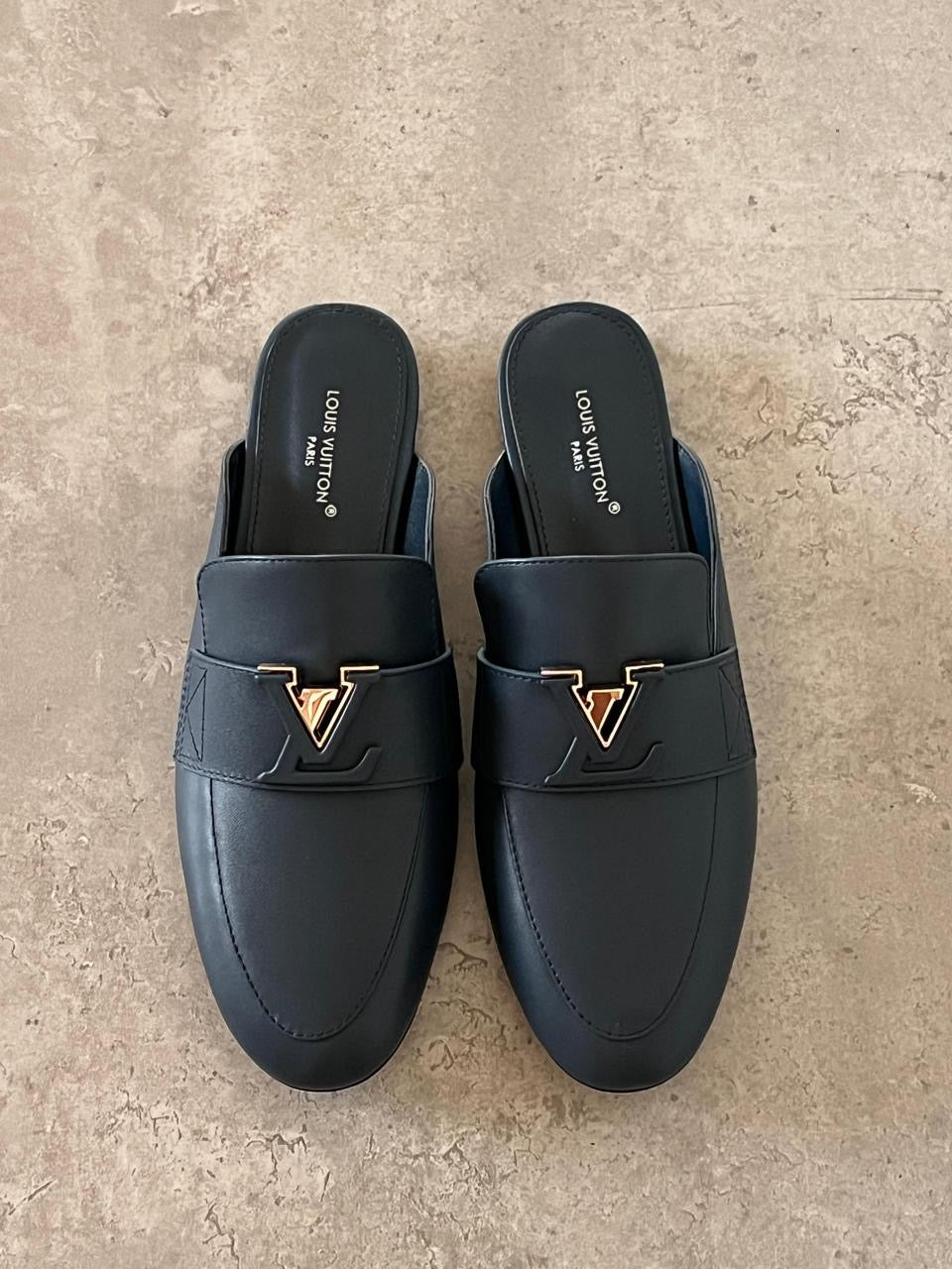 Lv mules navy blue