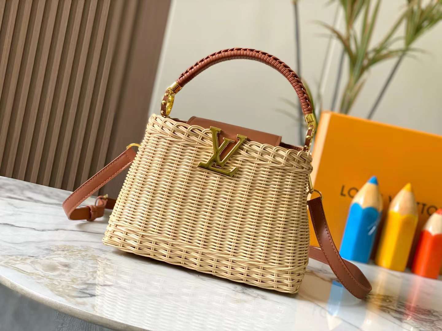 Lv bag straw bag