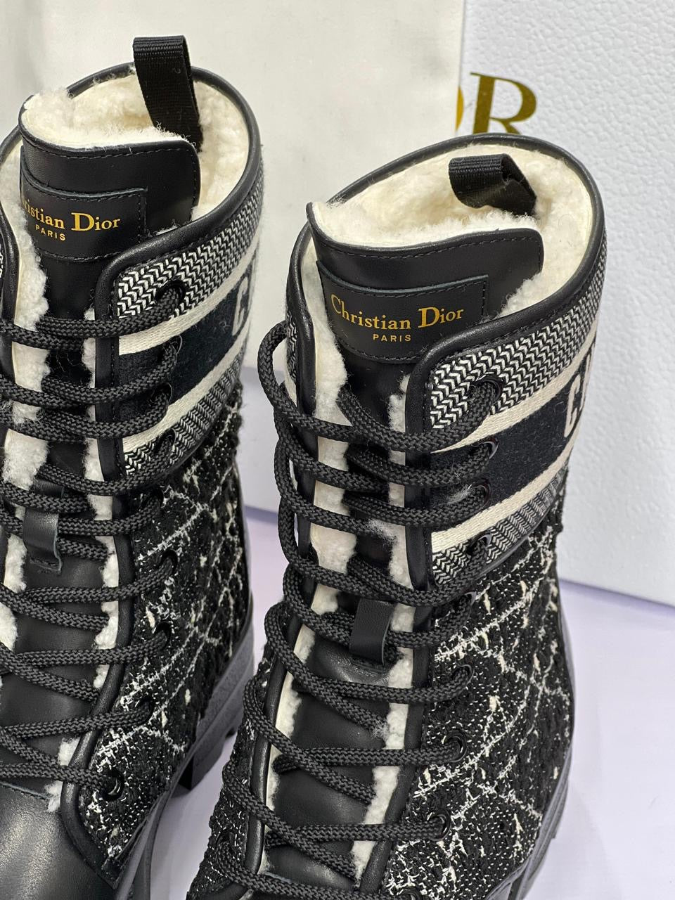 Dior boots with fur