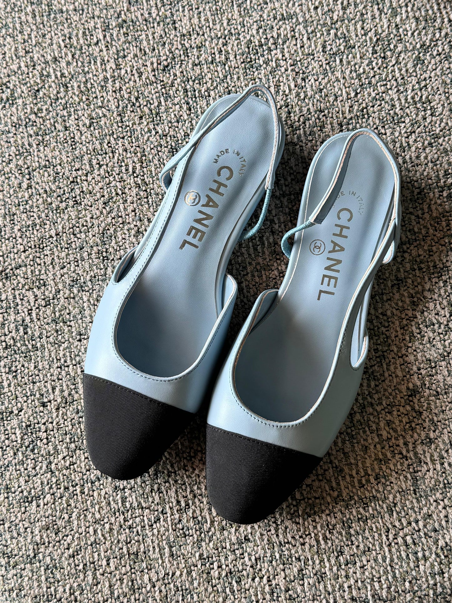 Chanel heels & Chanel ballerina blue