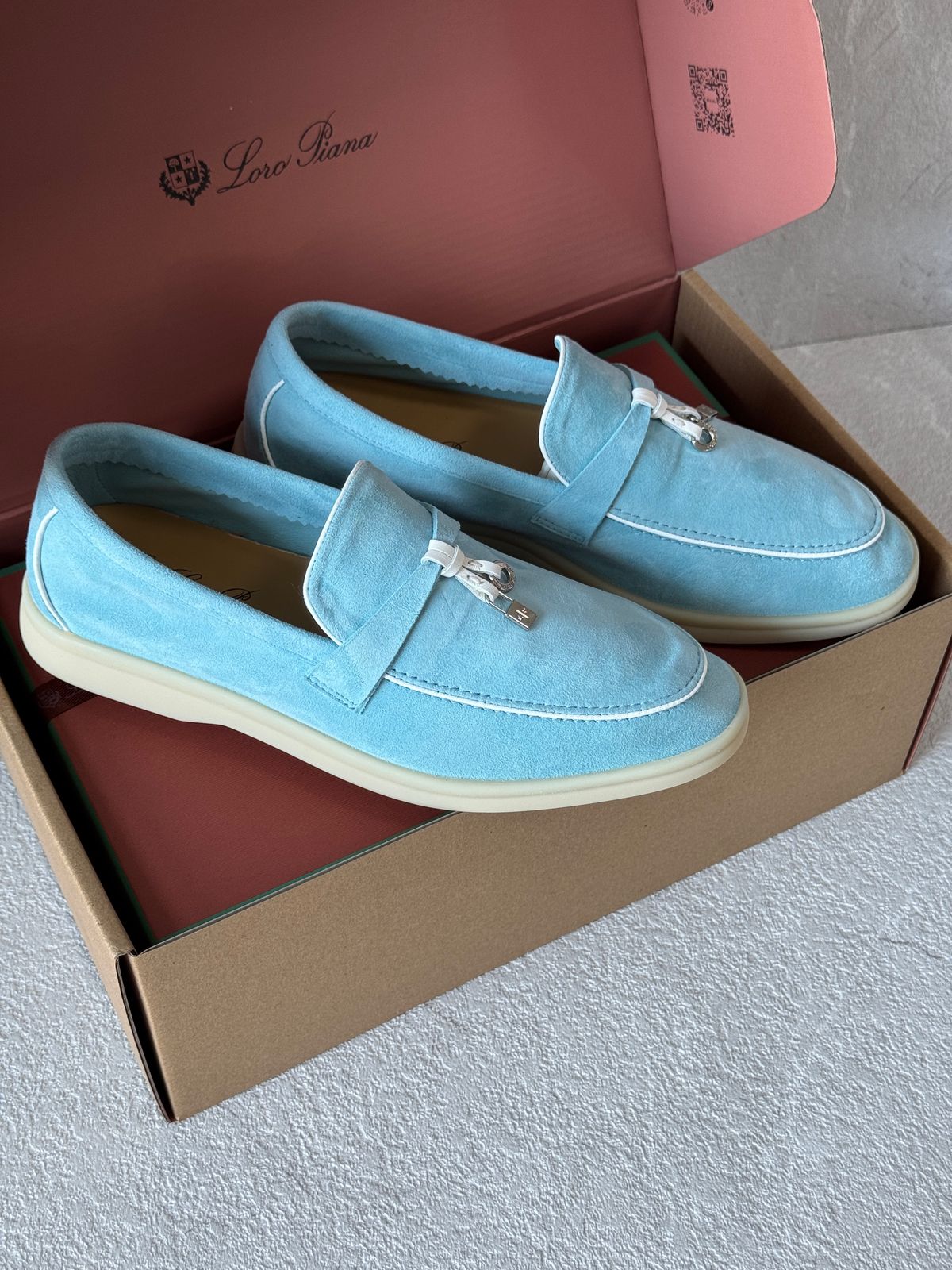 Loro piana loafers & loro piana mules - light blue
