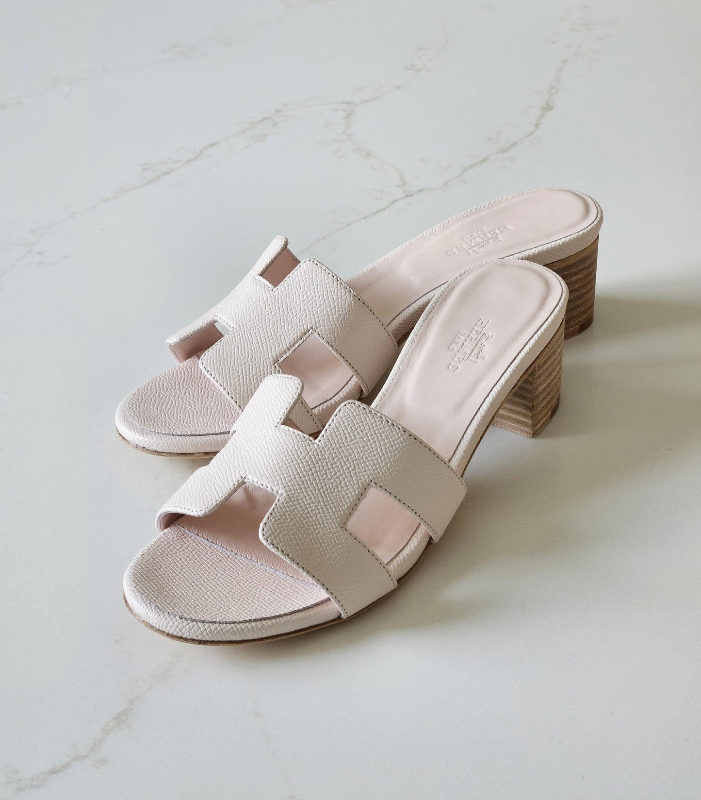 Hermes slippers & Hermes sandals heels white