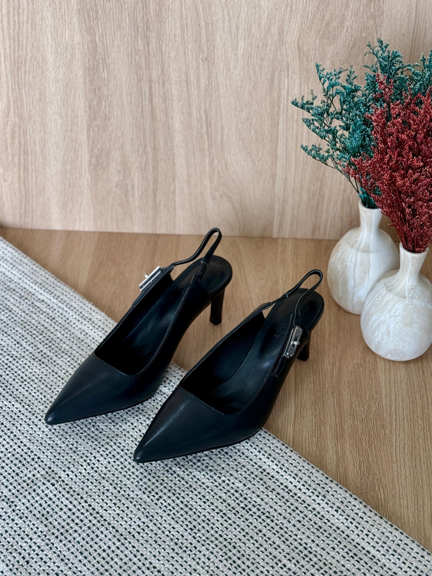 Hermes heels black